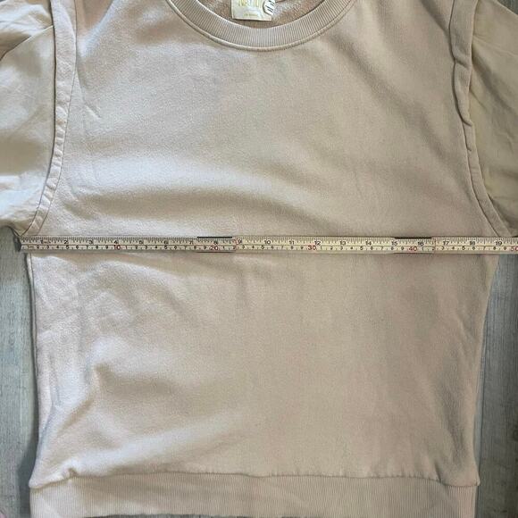 Nation LTD Matty Sweatshirt with Poplin Sleeves size Large. Almond Milk color - Picture 6 of 14